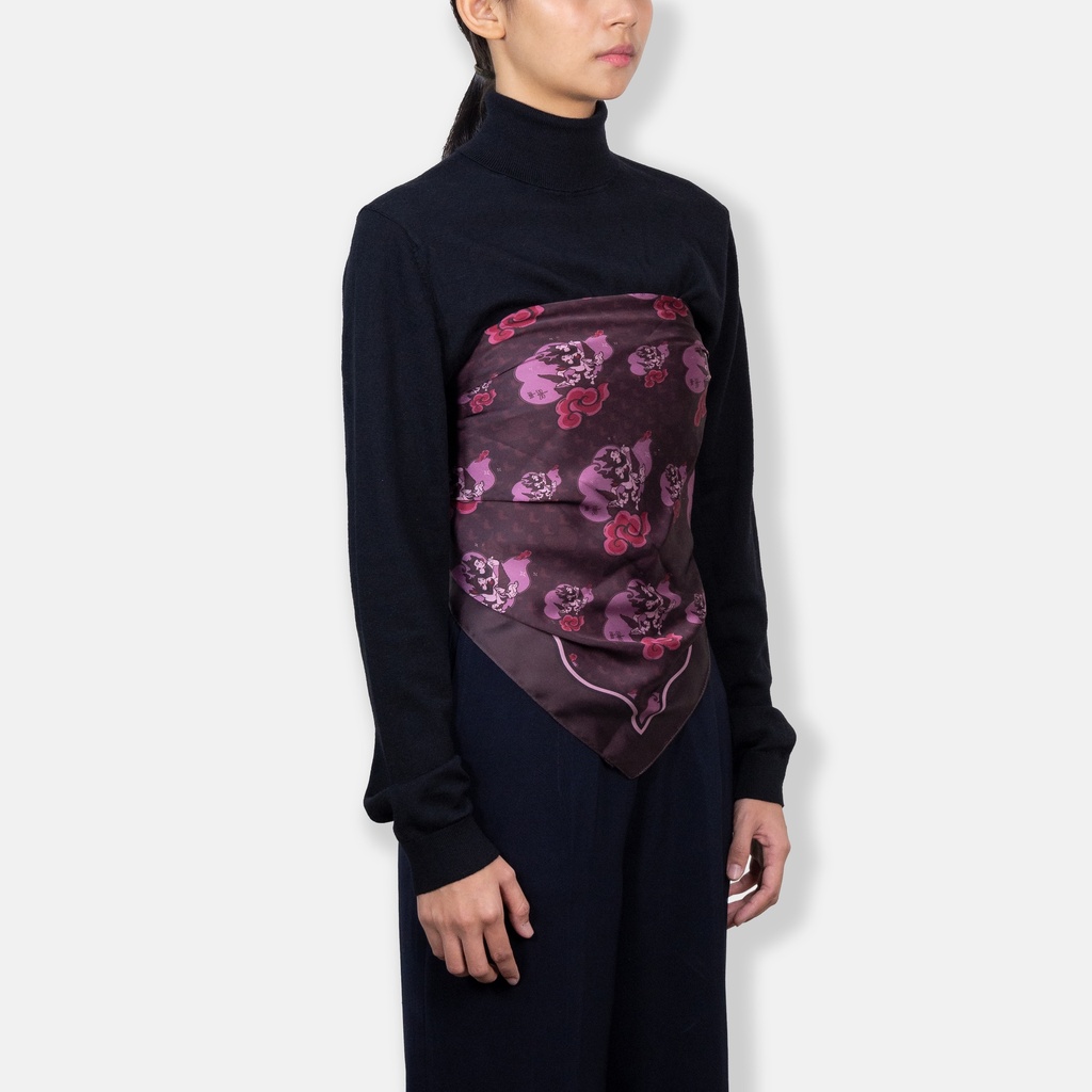 Swal Taw Navy Square Scarf