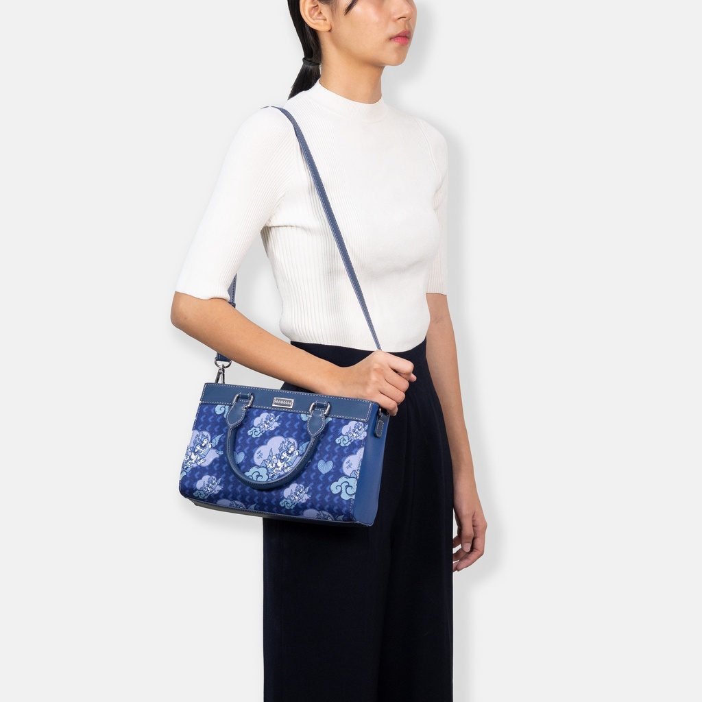 Swal Taw Navy Rectangle Tote Bag