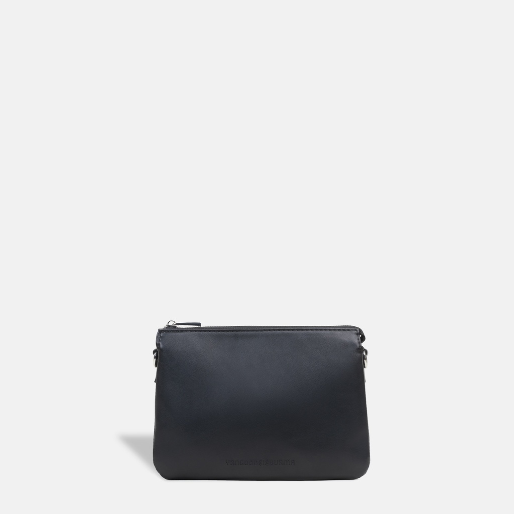 Sisburma Black Double Pouch Crossbody Bag