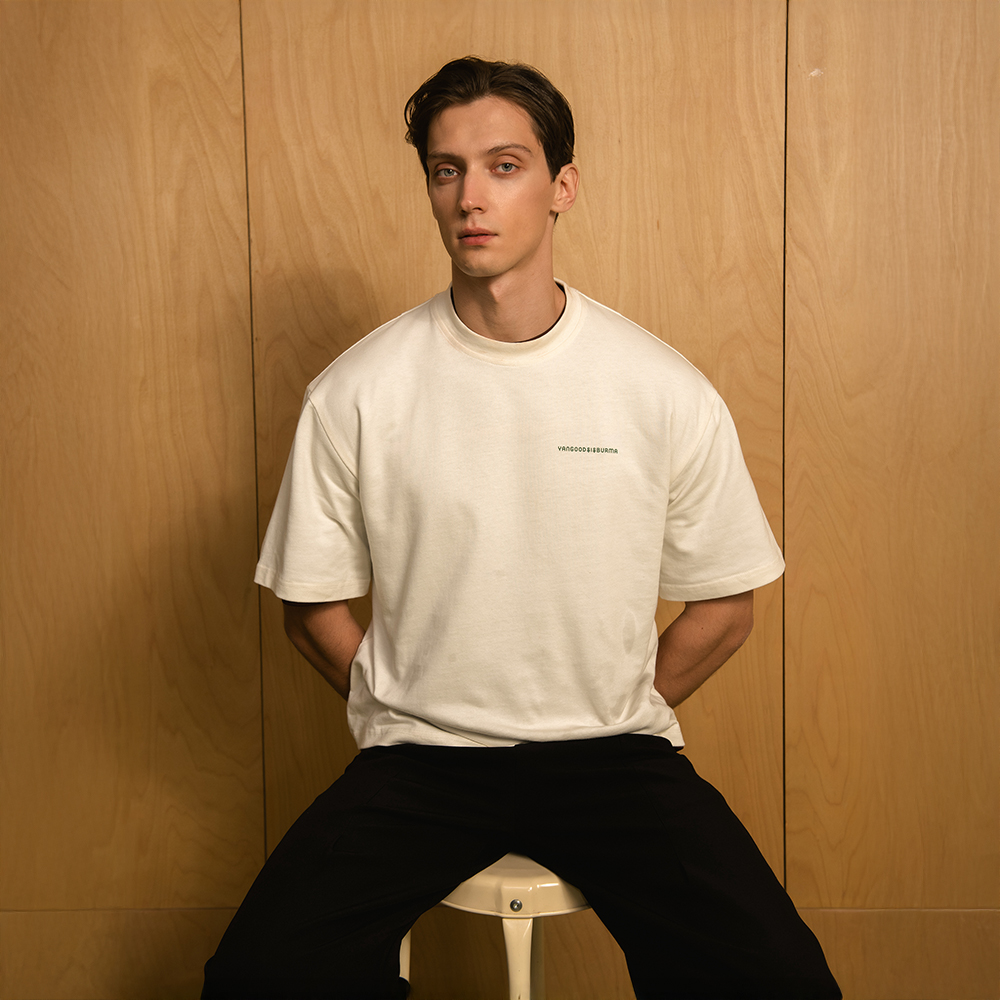 Yangoodsisburma White Graphic Premium Cotton Tee Medium